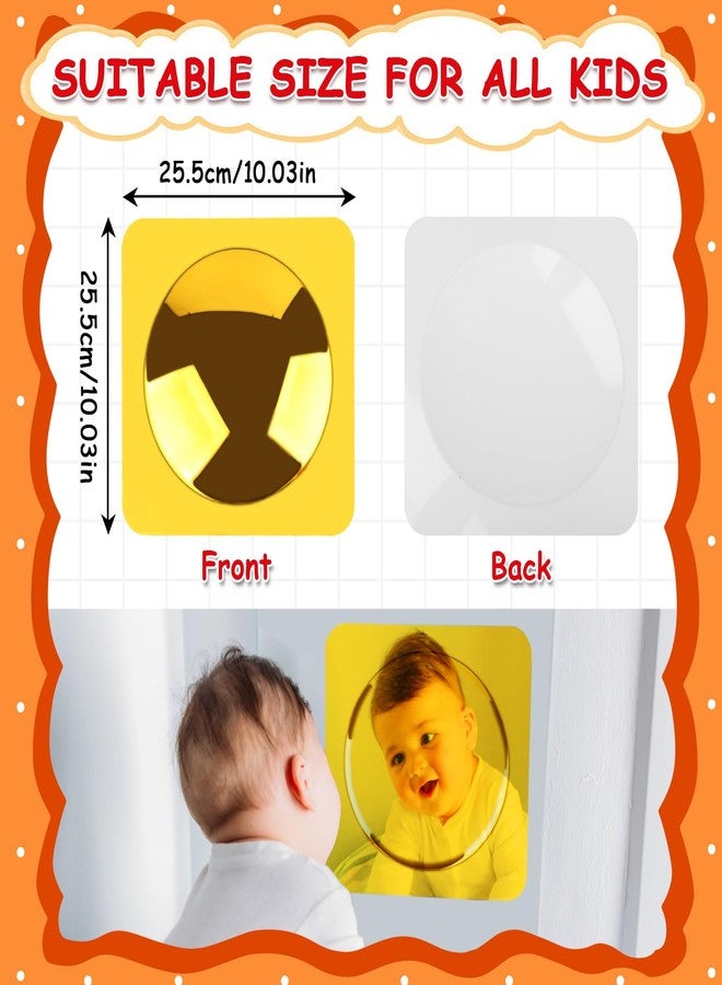 سوتينج مجموعة مرايا جدارية حسية من 4 قطع من سوتينغ، مرآة فقاعات أكريليك بتصميم إسكندنافي طبيعي، ديكور جداري بوهيمي، ألعاب حسية، تصميم داخلي للفصول الدراسية، المنزل، غرفة المعيشة، غرفة النوم (10 × 10 بوصة) - Image 2